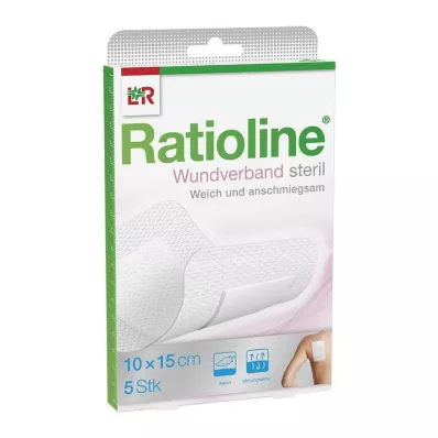 RATIOLINE Obväz na rany 15x10 cm sterilný, 5 ks