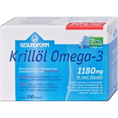 GESUNDFORM Krilový olej 1180 mg Antarktída kapsuly, 120 ks