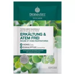 DERMASEL Kúpeľová soľ z Mŕtveho mora pri prechladnutí &amp; Bez dychu, 80 g