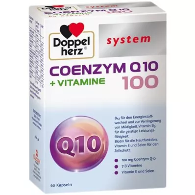 DOPPELHERZ Koenzým Q10 100+Vitamínový systém kapsúl, 60 kapsúl