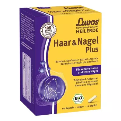Luvos Healing Clay Organic Hair & Nail Plus Capsules, 60 ks Luvos Healing Clay Organic Hair & Nail Plus Capsules, 60 ks