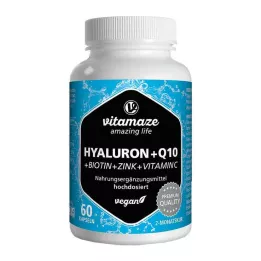 HYALURONSÄURE 200 mg vysoká dávka + koenzým Q10 vegan, 60 ks