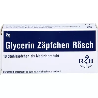 GLYCERIN ZÄPFCHEN Rösch 2 g proti zápche, 10 ks