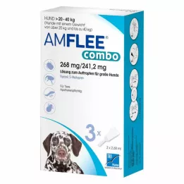 AMFLEE combo 268/241,2mg Lsg.z.Auf.f.Hunde 20-40kg, 3 ks