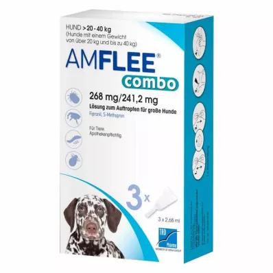 AMFLEE combo 268/241,2mg Lsg.z.Auf.f.Hunde 20-40kg, 3 ks