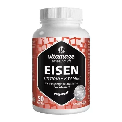 EISEN 20 mg+Histidín+Vitamíny C/B9/B12 Kapsule, 90 kapsúl