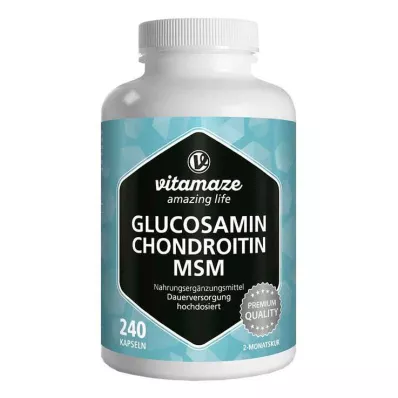 GLUCOSAMIN CHONDROITIN MSM Vitamín C kapsuly, 240 kapsúl