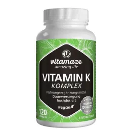 VITAMIN K1+K2 komplex vysokodávkované vegánske kapsule, 120 kapsúl