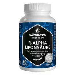 R-ALPHA-LIPONSÄURE 200 mg vegánske kapsuly s vysokou dávkou, 60 ks
