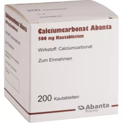 CALCIUMCARBONAT ABANTA 500 mg žuvacie tablety, 200 ks