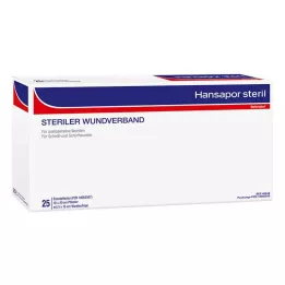 Hansapor sterilný obväz na rany 10x20 cm (25 kusov)