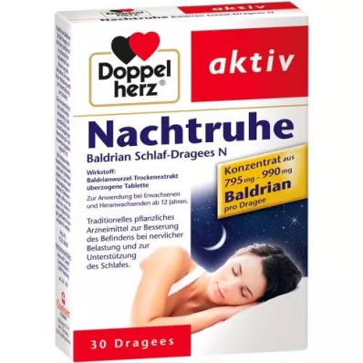 DOPPELHERZ Nachtruhe Valeriánske pastilky na spanie N, 30 kapsúl