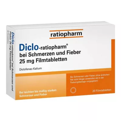 Diclo-Ratiopharm na bolesť a horúčku 25 mg Fta, 20 ks