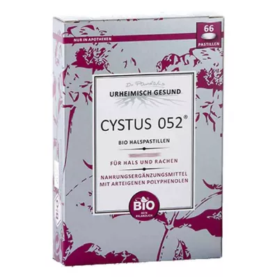 CYSTUS 052 Organické pastilky na hrdlo, 66 ks