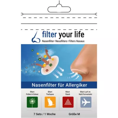 FILTER YOUR LIFE Nosový filter pre alergikov veľkosť M, 7X2 ks