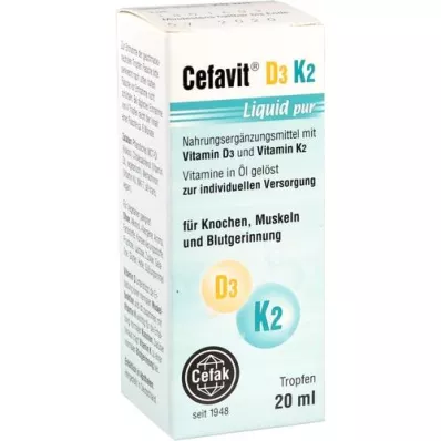 CEFAVIT D3 K2 Tekuté čisté kvapky na orálne použitie, 20 ml