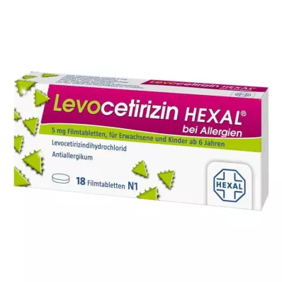 Levocetirizine Hexal na alergie 5 mg filmom obalené tablety, 18 ks