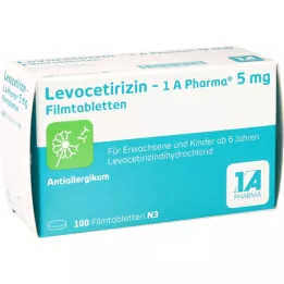LEVOCETIRIZIN-1A Pharma 5 mg filmom obalené tablety, 100 ks
