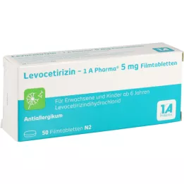 LEVOCETIRIZIN-1A Pharma 5 mg filmom obalené tablety, 50 ks