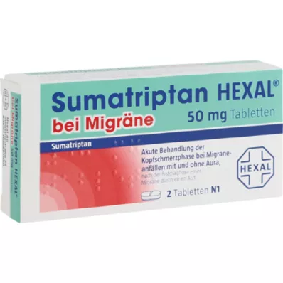 SUMATRIPTAN HEXAL na migrénu 50 mg tablety, 2 ks