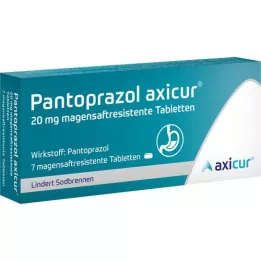 PANTOPRAZOL axicur 20 mg entericky obalené tablety, 7 ks