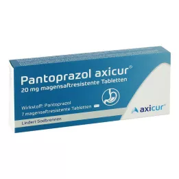 PANTOPRAZOL axicur 20 mg entericky obalené tablety, 7 ks