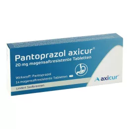 PANTOPRAZOL axicur 20 mg entericky obalené tablety, 14 ks