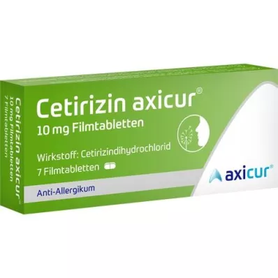 CETIRIZIN axicur 10 mg filmom obalené tablety, 7 ks