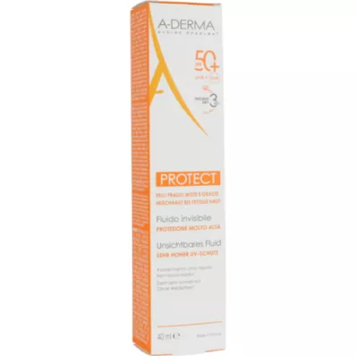 A-DERMA PROTECT SPF 50+ neviditeľná tekutina, 40 ml