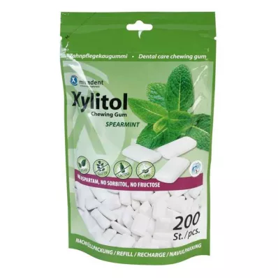 MIRADENT Žuvačky Xylitol Spearmint Ref., 200 ks