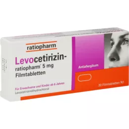 LEVOCETIRIZIN-ratiopharm 5 mg filmom obalené tablety, 20 ks