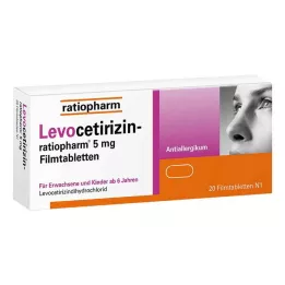 LEVOCETIRIZIN-ratiopharm 5 mg filmom obalené tablety, 20 ks