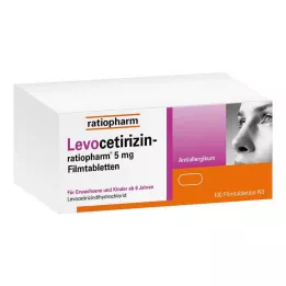 LEVOCETIRIZIN-ratiopharm 5 mg filmom obalené tablety, 100 ks
