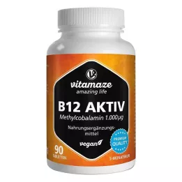 B12 AKTIV 1 000 µg vegánske tablety, 90 ks