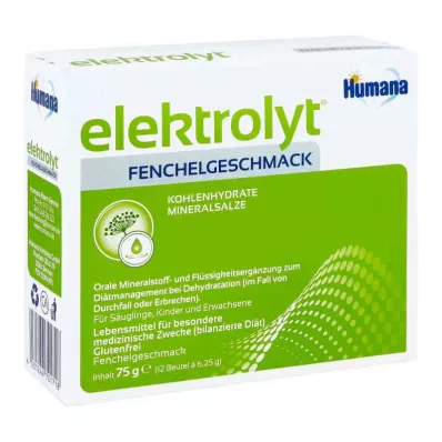 HUMANA Elektrolytový feniklový prášok skladacia krabička, 75 g HUMANA Elektrolytový feniklový prášok skladacia krabička, 75 g
