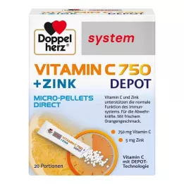 DOPPELHERZ Vitamín C 750 Depot systémové pelety, 20 ks