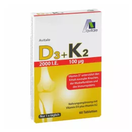 Vitamín D3+K2 2000 I.U., 60 ks