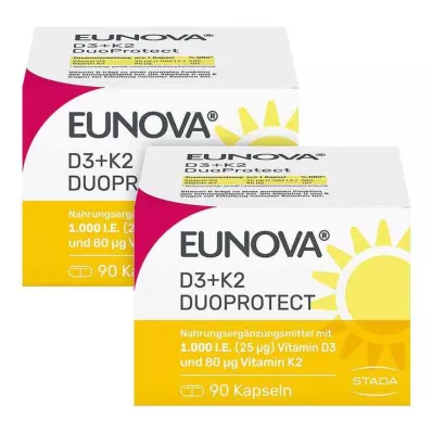 Eunova Duoprotect D3 + K2 1000 IU / 80 µg kapsuly, 2x90 ks