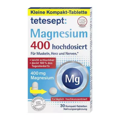 TETESEPT Magnézium 400 tabliet s vysokou dávkou, 30 ks