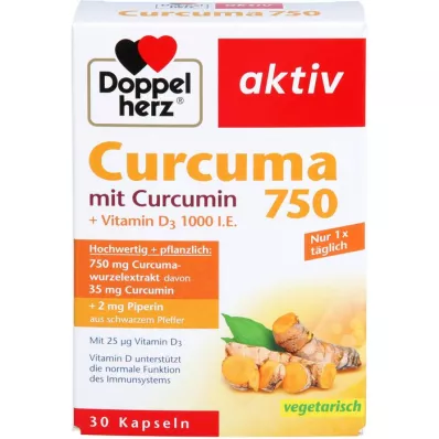 DOPPELHERZ Curcuma 750 kapsúl, 30 kapsúl