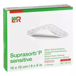 Suprasorb P sensitive PU-pena bez bóru 15x15cm, 10 ks