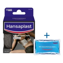 HANSAPLAST Športová kineziologická páska 5 cmx5 m čierna, 1 ks