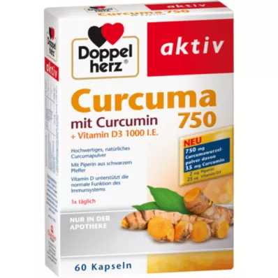 DOPPELHERZ Curcuma 750 kapsúl, 60 kapsúl