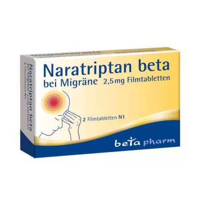 Naratriptan beta na migrény 2,5 mg filmom obalené tablety, 2 ks Naratriptan beta na migrény 2,5 mg filmom obalené tablety, 2 ks