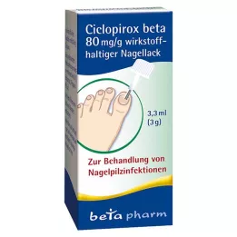 Ciclopirox beta 80 mg/g aktívny lak na nechty, 3,3 ml