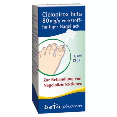 Ciclopirox beta 80 mg/g aktívny lak na nechty, 3,3 ml Ciclopirox beta 80 mg/g aktívny lak na nechty, 3,3 ml