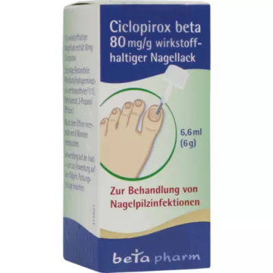 CICLOPIROX beta 80 mg/g lak na nechty s obsahom účinnej látky, 6,6 ml