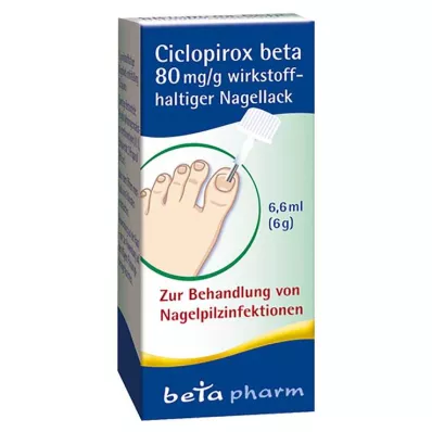 Ciclopirox beta 80 mg/g aktívny lak na nechty, 6,6 ml