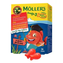 MÖLLERS Omega-3 Jelly Fish Strawberry žuvacie tablety, 36 kapsúl