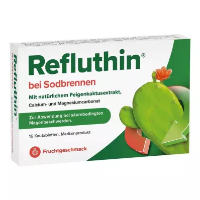 REFLUTHIN na pálenie záhy žuvacie tablety ovocie, 16 ks REFLUTHIN na pálenie záhy žuvacie tablety ovocie, 16 ks